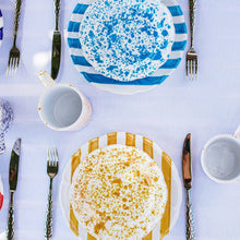 Load image into Gallery viewer, Vietri Amalfitana Splatter Salad Plate - Aqua - FINAL SALE