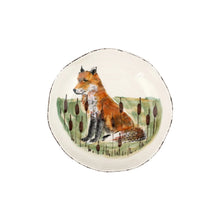 Load image into Gallery viewer, large shallow bowl painted with a fox