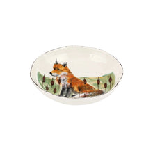 Load image into Gallery viewer, large shallow bowl painted with a fox