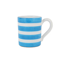 Load image into Gallery viewer, Vietri Amalfitana Stripe Mug light blue and white stripes
