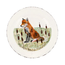 Load image into Gallery viewer, Vietri Wildlife Dinner Plate painted with a fox