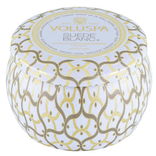 Load image into Gallery viewer, gold and white tin with Voluspa branding