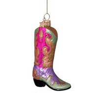 Load image into Gallery viewer, Vondels Glass Ornament - Multicolor Cowboy Boot 4.5"H