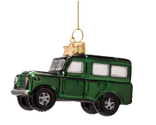 Load image into Gallery viewer, Vondels Glass Ornament - Night Green SUV 2.25"H
