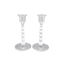 Load image into Gallery viewer, Mariposa Pearled Small Candlestick Set