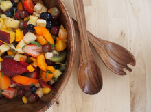 Load image into Gallery viewer, Wooden Salad Fork & Spoon Serving Set 12 inch