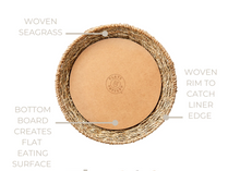 Load image into Gallery viewer, Plate & Pattern Handwoven Seagrass Plates & Parchment Paper Liners