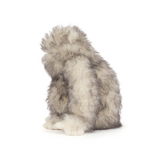 Load image into Gallery viewer, Plush toy resembling a fluffy gray and white animal on a white background