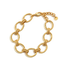Load image into Gallery viewer, hammered gold linned bracelet