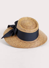 Load image into Gallery viewer, Joliet Hand-woven Straw Sun Hat with black bow