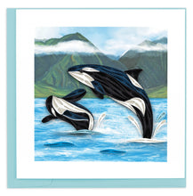 Load image into Gallery viewer, Quilled Orca Whales Greeting Card