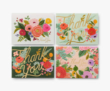 Load image into Gallery viewer, Four floral thank you cards