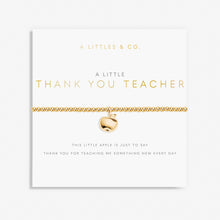 Load image into Gallery viewer, A Little 'Thank You Teacher' Bracelet in Gold-Tone Plating