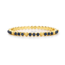 Load image into Gallery viewer, Capucine de Wulf Gem Petite Hinged Bangle - Blue Labradorite