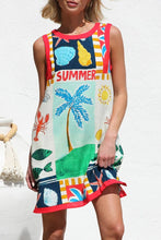 Load image into Gallery viewer, Vacation Sleeveless Mini Dress - Multi Print