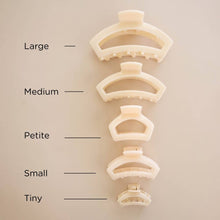 Load image into Gallery viewer, several sizes of the Open Almond Beige Petite Hair Clip