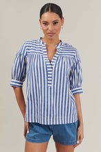 Load image into Gallery viewer, Catana Striped Split Neck Top
