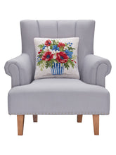 Load image into Gallery viewer, Patriotic Poppies Hook Pillow on a chair