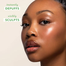 Load image into Gallery viewer, person with smooth skin, text instantly depuffs visibly sculpts