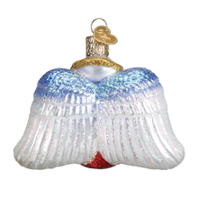 Load image into Gallery viewer, Old World Christmas Beloved Pet Ornament back view showing white and blue wings