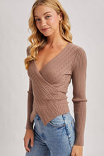 Load image into Gallery viewer, V-neck Fixed-wrap Knit Sweater