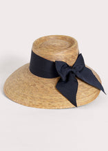 Load image into Gallery viewer, Joliet Hand-woven Straw Sun Hat with black bow