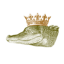 Load image into Gallery viewer, green gator head with a gold crown