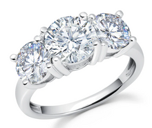 Load image into Gallery viewer, Crislu Classic 3 Stone Ring Finished in Pure Platinum