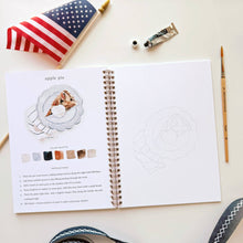 Load image into Gallery viewer, open workbook showing page with apple pie