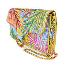 Load image into Gallery viewer, Tropics Palm Beaded Palm Fronds Crossbody/Clutch Handbag