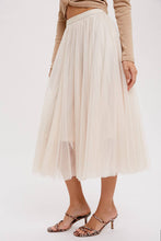 Load image into Gallery viewer, Tulle Midi Skirt - Shell