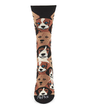 Load image into Gallery viewer, black sock with many dog faces