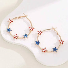 Load image into Gallery viewer, Independence Day American Flag Star Earring