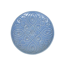 Load image into Gallery viewer, Juliska Jardins Du Monde Side/Cocktail Plate soft blue with a raised design with many loops