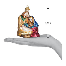 Load image into Gallery viewer, graphic showing 3.75" height of the Old World Christmas Holy Family Ornament
