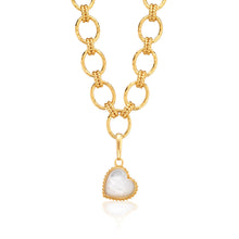 Load image into Gallery viewer, Gem Medium Charm/Pendant - Pearl White in a gold chain