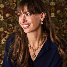 Load image into Gallery viewer, person wearing Capucine de Wulf Cleopatra Regal Link Necklace with a pendant