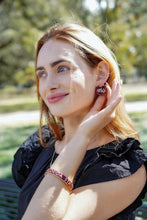Load image into Gallery viewer, person wearing FSU earrings and bracelet