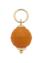 Load image into Gallery viewer, Faceted Bead Charm in orange with gold loop