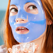 Load image into Gallery viewer, person wearing a Serve Chilled On Ice Firming Hydrogel Mask