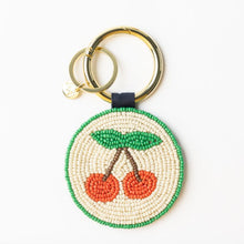 Load image into Gallery viewer, Kelsey cherries seed bead bag accessory key ring r