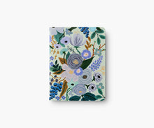 Load image into Gallery viewer, notebook with floral cover with light blue background