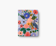 Load image into Gallery viewer, notebook with floral cover with blue background
