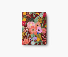 Load image into Gallery viewer, notebook with floral cover with maroon background