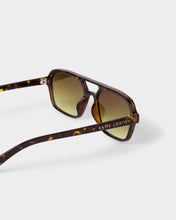 Load image into Gallery viewer, Oversized rectangle shaped brown Tortoiseshell frames side view with gold Katie Loxton frames