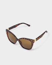 Load image into Gallery viewer, Katie Loxton Mykonos Oversized Cat-Eye Sunglasses side view showing gold accents