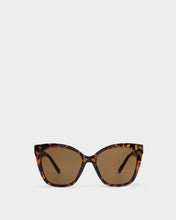 Load image into Gallery viewer, Katie Loxton Mykonos Oversized Cat-Eye Sunglasses in dark tortoiseshell frames and brown lenses