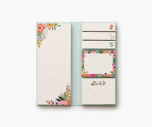 Load image into Gallery viewer, Open Rifle Paper Garden Party Sticky Note Folio showing postit notes
