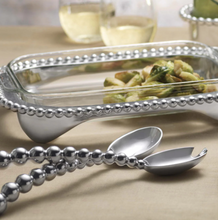 Load image into Gallery viewer, Mariposa Pearled Oblong Casserole Caddy with 3-Quart Pyrex