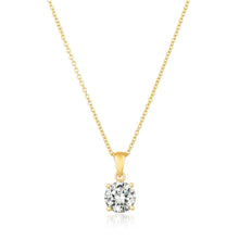 Load image into Gallery viewer, Crislu Necklace Brilliant Cut Solitaire Pendant Necklace Finished in 18kt Yellow Gold